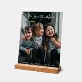 We Love You Mimi家族カスタム写真の表示名 アクリルサイン (傾斜)