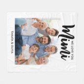 We Love You Mimi One Photowhite パーソナライズされた フリースブランケット (正面(横))