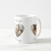 We Love You Mom – 写真カスタムハートマグカップ コーヒーマグカップ (正面右)