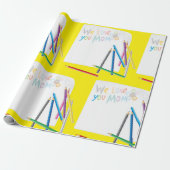 We Love You Mom Hand-Drawn Crayon Art ラッピングペーパー (アンロールド)