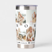 We Love You Mom Heart Personalized Photo Collage 保温保冷タンブラー (左面)