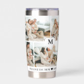 We Love You Mom Heart Personalized Photo Collage 保温保冷タンブラー (正面)