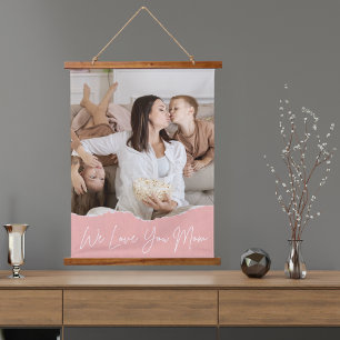 We Love You Mom Mother's Dayの写真カスタム 吊り下げ型タペストリー