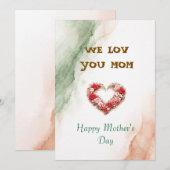 We Love You Mom Mother's day gift シーズンカード (正面/裏面)