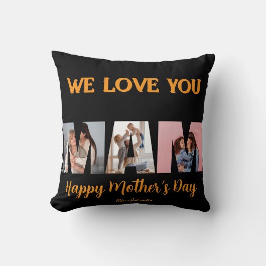 We Love You Mom-Throw Pillow gold 2026 クッション (正面)