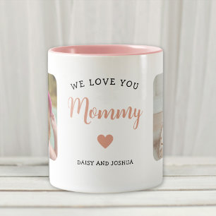 We Love You Mommy 2 Photo モダン Pink ツートーンマグカップ