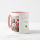 We Love You Mummy 2 Photo  Personalised  Pink マグカップ (正面左)