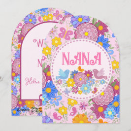 We Love You Nana ワイルドフラワー BOHO オリジナルデザイン シーズンカード