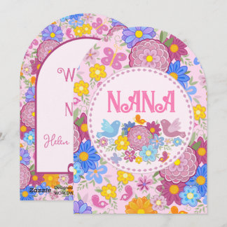 We Love You Nana ワイルドフラワー BOHO オリジナルデザイン シーズンカード