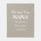 「We Love You Nana」台本エレガント名Soft Gray フリースブランケット (正面)