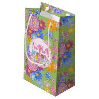 We Love You Nana 野の花 BOHO オリジナルデザイン スモールペーパーバッグ
