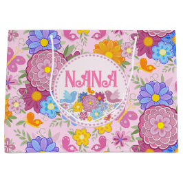 We Love You Nana 野の花 BOHO オリジナルデザイン ラージペーパーバッグ