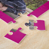 We Love You Nana 3フォトコラージピンク ジグソーパズル (側面)