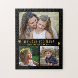 We Love You Nana 3 Photo Collage Black ジグソーパズル