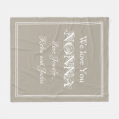 "We Love You NONNA" パーソナライズされた Beige フリースブランケット (正面(横))