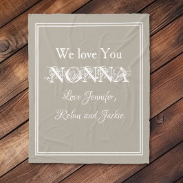 "We Love You NONNA" パーソナライズされた Beige フリースブランケット