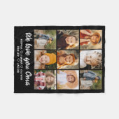 We Love You Oma Family モダン Photo Collage フリースブランケット (正面(横))