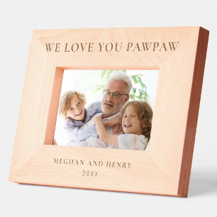 We Love You PawPawフォトフレームパーソナライズされたギフト レーザー彫刻フレーム
