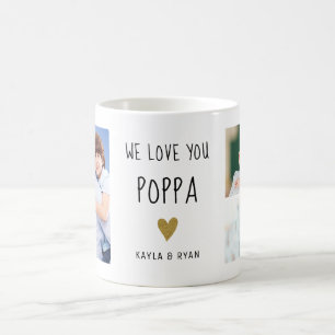 We Love You Poppa 3 Photo Collage Grandpa コーヒーマグカップ