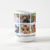 We Love You Poppy GrandKids Names 10 Photo Collage コーヒーマグカップ (中央)