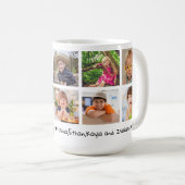 We Love You Poppy GrandKids Names 10 Photo Collage コーヒーマグカップ (正面右)