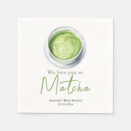 We love you so Matcha Baby Shower スタンダードカクテルナプキン (正面)