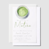 We love you so Matcha Baby Shower ベラム紙招待状 (オフセット)