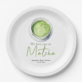We love you so Matcha Baby Shower ペーパープレート