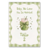 We Love You So Matcha Bow Green Gingham テーブルナンバー (正面)