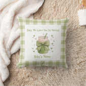 We Love You So Matcha Cozy Gingham Bow クッション (ブランケット)