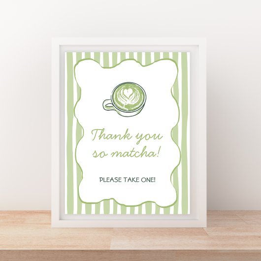 We Love You So Matcha Green Baby Shower Welcome ポスター