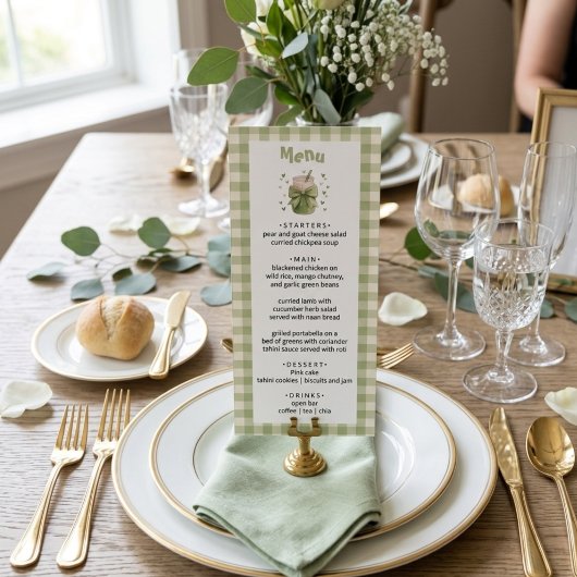 We Love You So Matcha Green Gingham Hearts メニュー