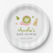 We Love You So Matcha Green Tea Baby Shower ペーパープレート (正面)