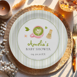 We Love You So Matcha Green Tea Baby Shower ペーパープレート