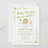 We Love You So Matcha Green Tea Baby Shower 招待状 (正面)