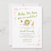 We Love You So Matcha Green Tea Baby Shower 招待状 (正面)
