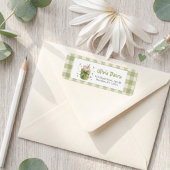 We Love You So Matcha Mail Bow Gingham ラベル