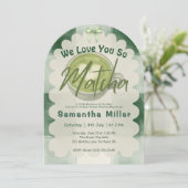 We Love You So Matcha Modern Baby Shower 招待状 (スタンド正面)