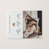 We Love You | Your Photo with Script and Heart ジグソーパズル (横)