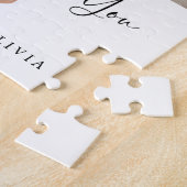 We Love You | Your Photo with Script and Heart ジグソーパズル (側面)