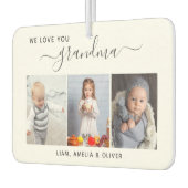 We Love Your Grandma 3 Photo Gray Script カーエアーフレッシュナー (左)
