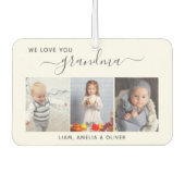 We Love Your Grandma 3 Photo Gray Script カーエアーフレッシュナー (正面)