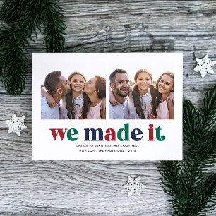 We Made It 二枚の写真のクリスマス シーズンカード