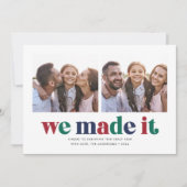 We Made It 二枚の写真のクリスマス シーズンカード (正面)