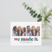 We Made It Two Photo Christmas Holiday Postcard シーズンポストカード (スタンド正面)