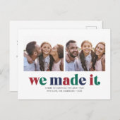 We Made It Two Photo Christmas Holiday Postcard シーズンポストカード (正面/裏面)