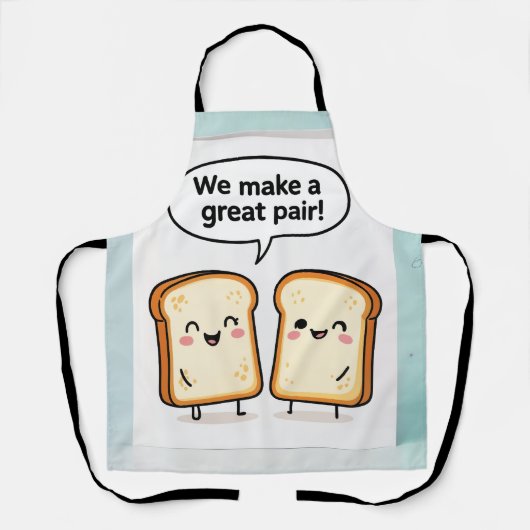 We Make a Great Pair Cute Toast Apron エプロン (正面)