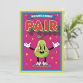 We Make a Great Pair fun fruit lover kawaii pear サンキューカード (スタンド正面)