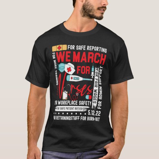 We March For Nurses Million Nurse March Women Powe Tシャツ (正面)