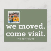 We Moved Come Visit Photo New Home Sage Green 案内ポストカード (正面)